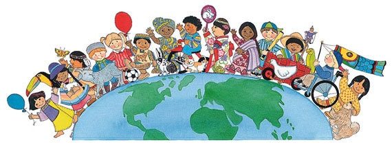 Children of the World, watercolor illustration by Teresa Walsh
